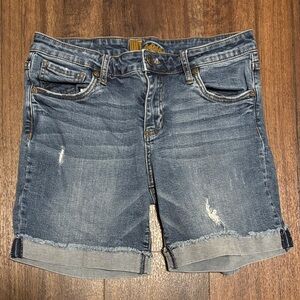 Kut from the Kloth Denim Blue Women's Shorts, Slight Distressing